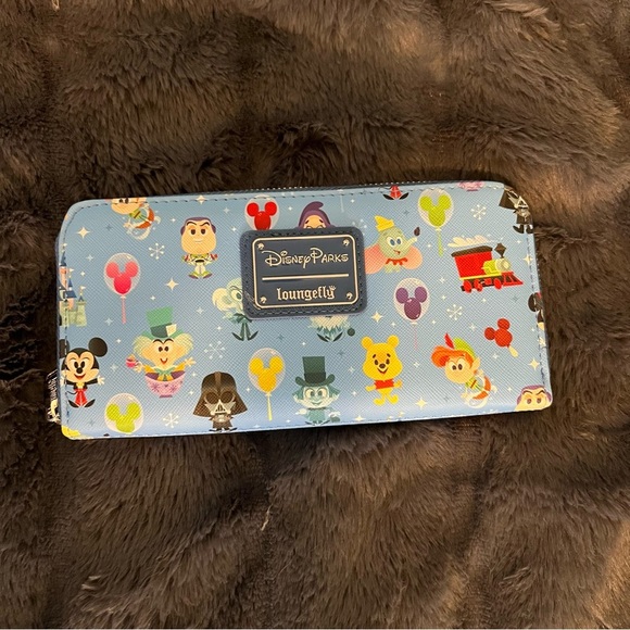 Loungefly Handbags - Loungefly Disney Character Wallet – Blue Kawaii Zip-Around, NWT, 8” x 4”